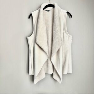 Ralph Lauren Cream Fall Cozy Boho Western Faux Suede & Faux Fur Vest – Women’s L